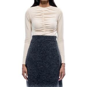 NEW TOIT VOLANT totty long sleeve top in oyster